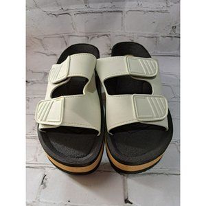 Bitis White Slip on platform sandals NEW
